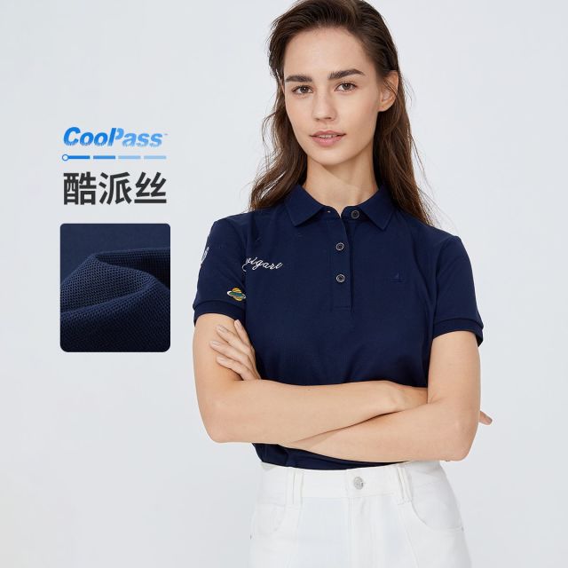 13474307.【吸湿排汗】意大利小帆船 春夏透气翻领T恤女士短袖POLO衫
