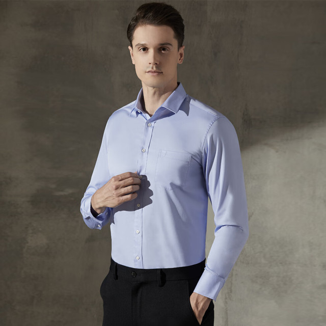 10285928.Nautica Tailored衬衫男春秋长袖商务正装男式纯白衬衣
