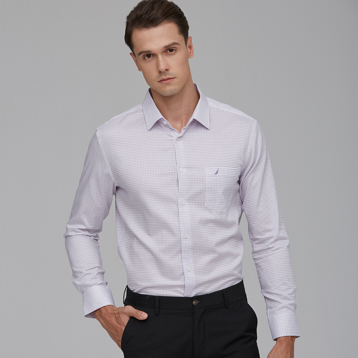 11639349.Nautica Tailored男士衬衫格子衬衫男士工装服上衣