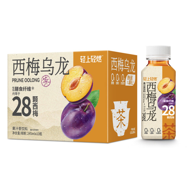 12667581.【配方升级】轻上无惧大餐西梅乌龙茶245ml*10瓶果汁茶饮料0添加蔗糖0脂肪饮品