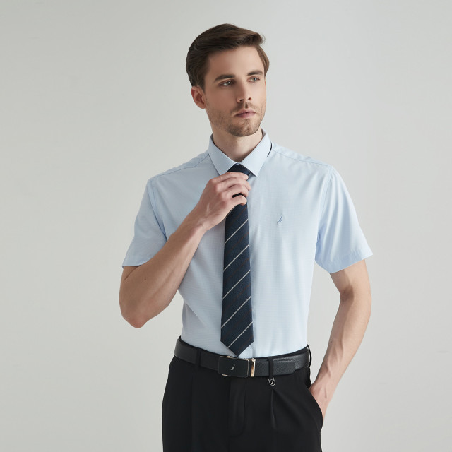 10958281.Nautica Tailored男士短袖衬衫长袖衬衫商务正装纯色衬衣