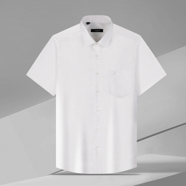 11509238.Nautica Tailored春夏男式衬衫男士白色短袖商务正装衬衣