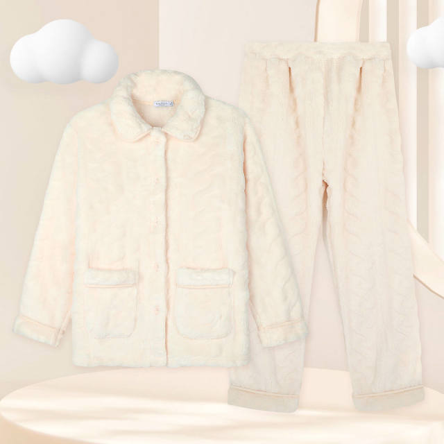 11594280.Nautica Intimates【加厚剪花绒】女士睡衣冬款加绒家居服套装