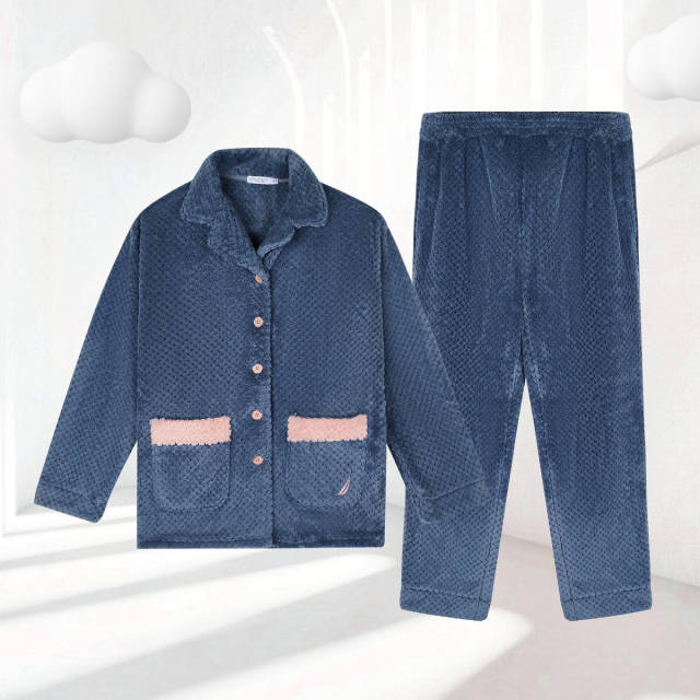 11594266.Nautica Intimates【双面菠萝格】女士睡衣家居服高级感保暖套装