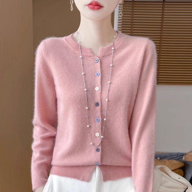 11328686.【100%羊毛】圆领彩扣羊毛短外套