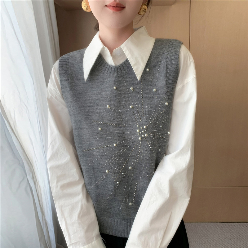 12490067.牧冬羊安迪绒圆领珍珠针织马甲