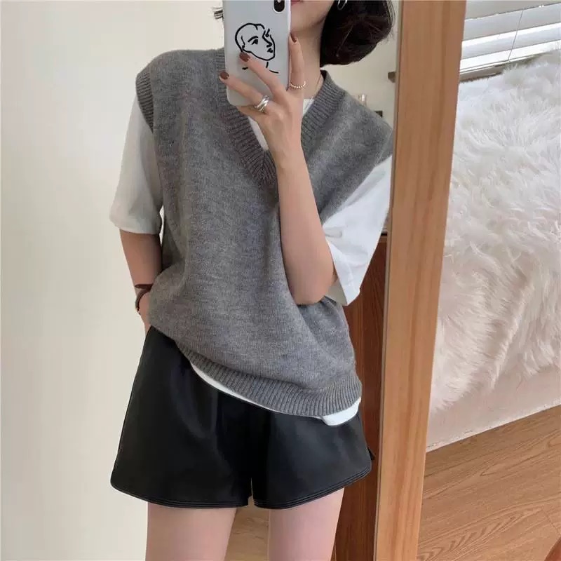 12698353.牧冬羊V领纯色百搭针织马甲