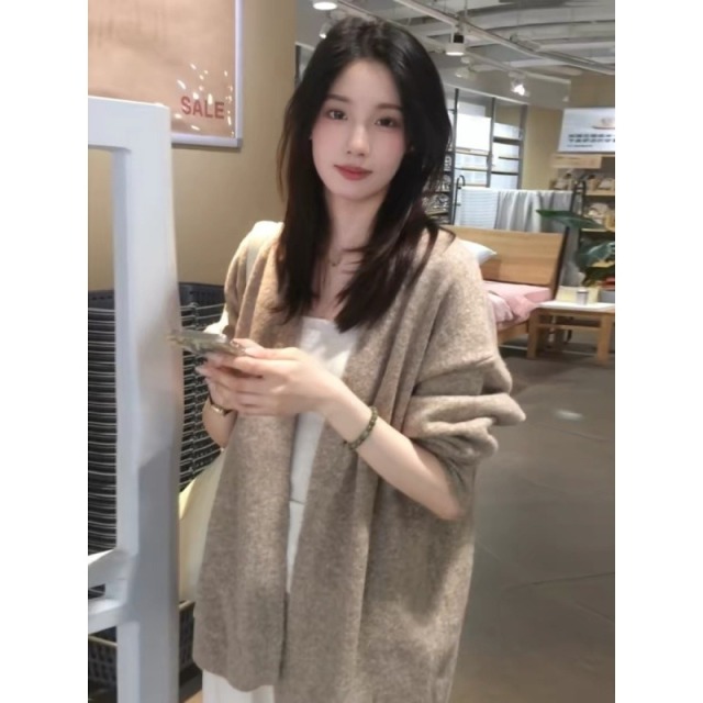 13819297.【100%羊毛】牧冬羊宽松无领松弛感羊毛短外套