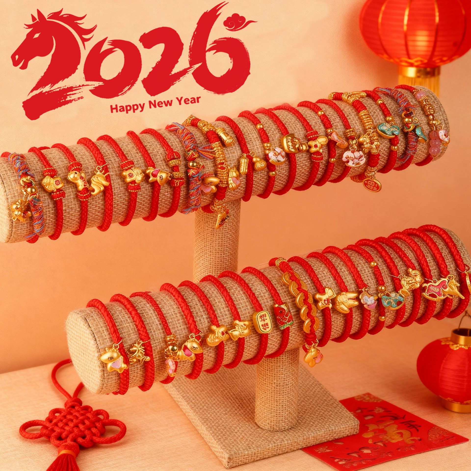 13121761.给集美们送好运了！新年必备【马年吉祥好运红手绳】
