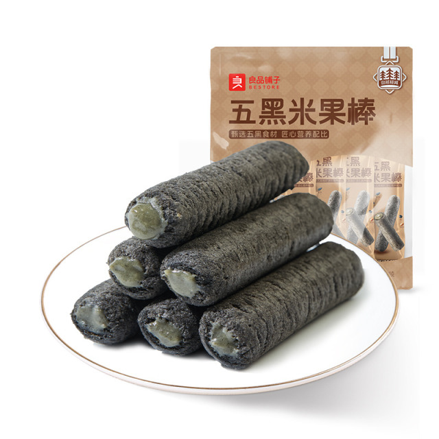 12672392.【甄选五黑食材 非油炸 轻负担  不油腻】良品铺子五黑米果棒200g*3