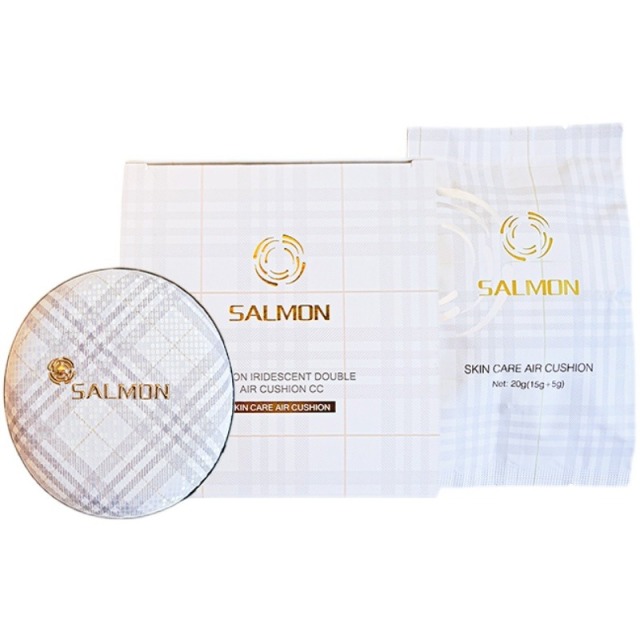 12886547.SALMON鲑鱼限量版气垫皮革双层 cc霜【送卸妆巾*2片+粉钻小气垫*2】