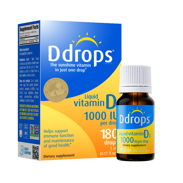 13654298.【单盒】Ddrops 滴卓思成人维生素D3滴剂 1000IU 5ML 18-50岁成人日常补充，孕妇可用