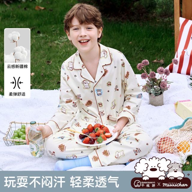 11875323.芬腾千线艺【人气IP款联名】男童睡衣女童家居服中大童空调服儿童睡衣春秋