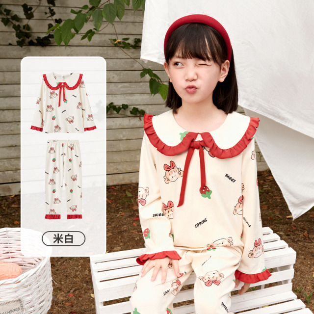 11886507.芬腾千线艺【A类纯棉套装】少女童秋冬睡衣纯棉女童家居服儿童睡衣秋