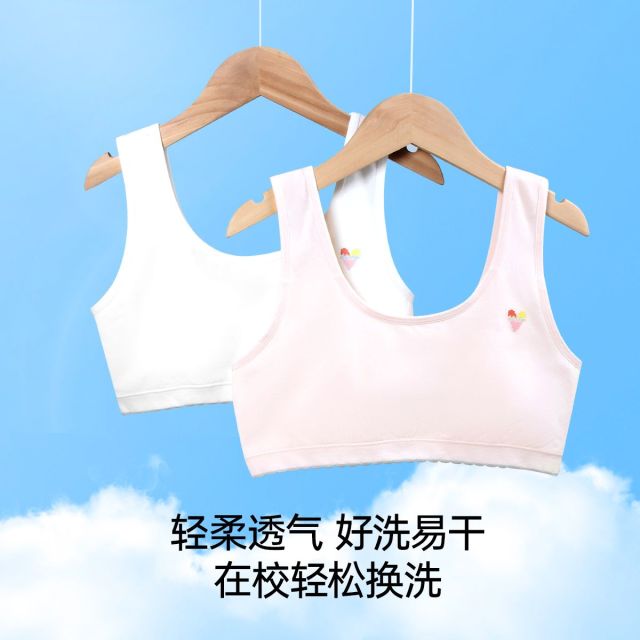 12827829.芬腾千线艺【一阶段2件装】成长期少女文胸初中学生背心无钢圈舒适无感发育文胸女童中大童