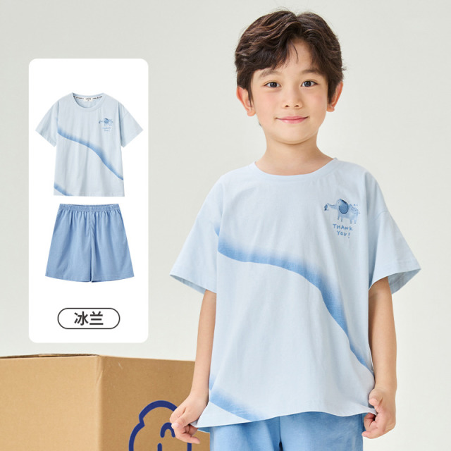 11968328.芬腾千线艺夏季儿童睡衣纯棉短袖短裤家居服套装男女童中大童睡衣套装