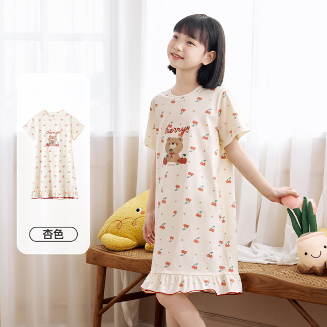 12020634.芬腾千线艺【IP联名家居裙】少女睡裙夏女童短袖儿童睡衣中大童睡裙
