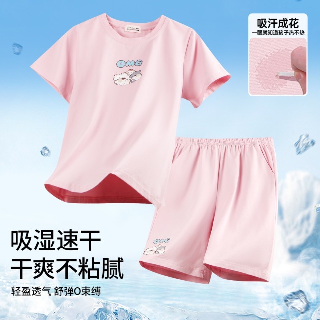 11875725.芬腾千线艺【排汗秒吸IP联名套装】男女童可外穿夏薄家居服儿童睡衣