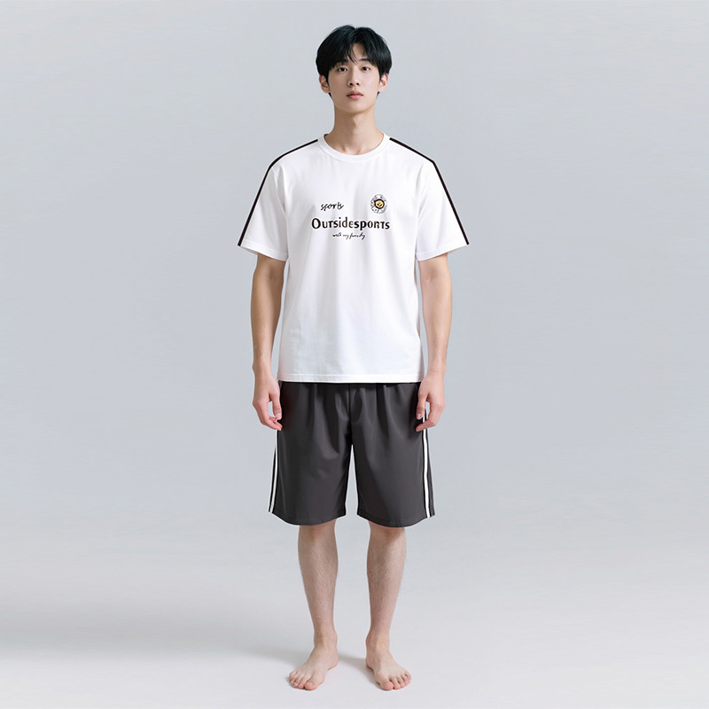 13686936.芬腾千线艺【小熊部落IP款套装】儿童家居服青少年睡衣夏薄款圆领短袖家居服睡衣