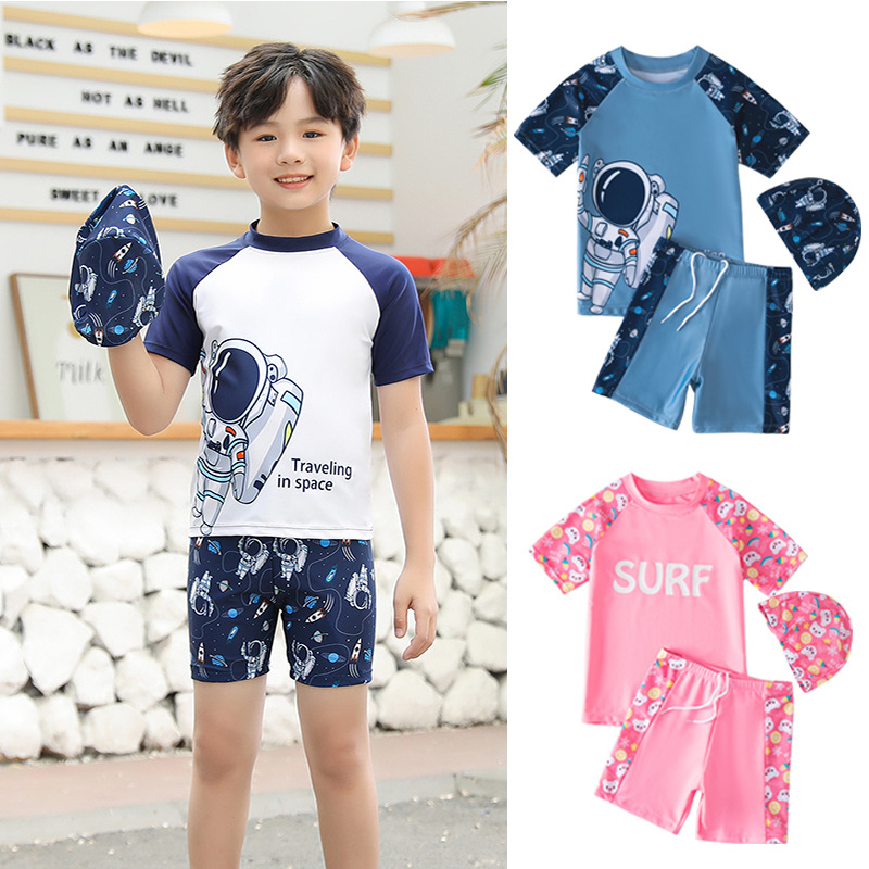 10796229.巴洛尼莫2023新款大童泳衣男女童分体速干专业游泳衣儿童泳装套装YYS171