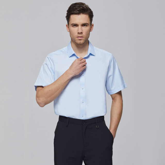 9129872.Nautica Tailored男士短袖衬衣简约商务正装男式衬衫