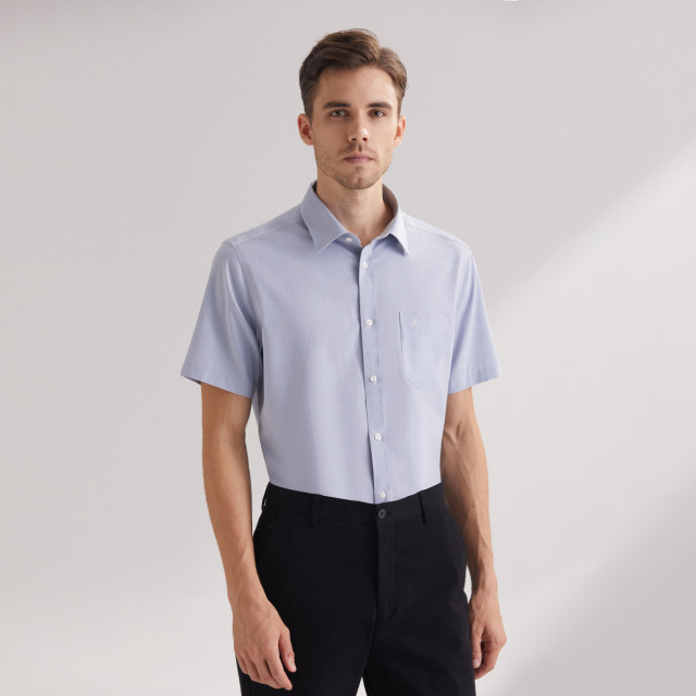 9129779.Nautica Tailored夏季男式商务长袖衬衫男式衬衣纯色短袖衬衫