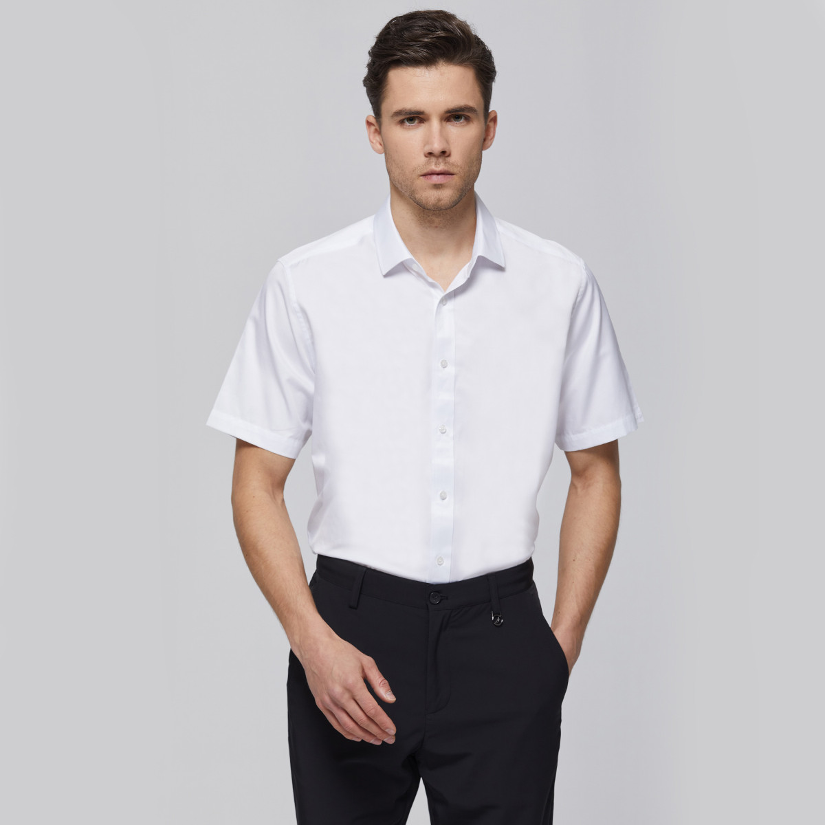 9129872.Nautica Tailored男士短袖衬衣简约商务正装男式衬衫