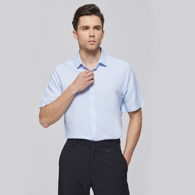 9129938.Nautica Tailored春夏男士衬衫商务正装短袖男式衬衣
