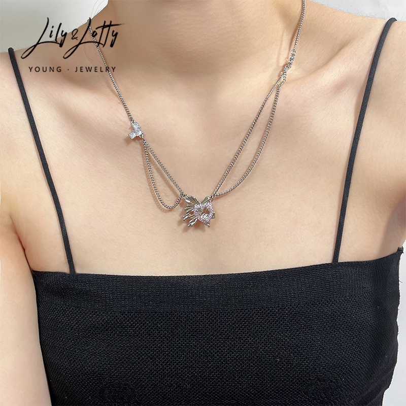 9145818.设计感流动的心项链女小众设计感高级气质甜酷项链