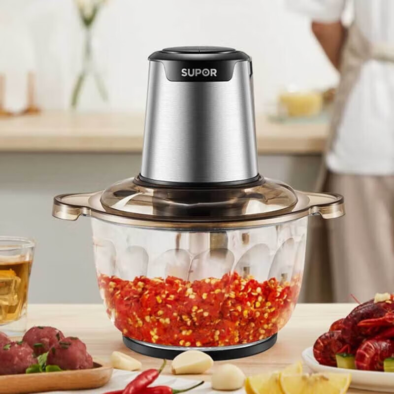 9158748.苏泊尔（SUPOR）绞肉机料理机婴儿辅食机迷你多功能电动搅拌小型碎肉绞馅机肉馅机 两档调节【送礼优选】