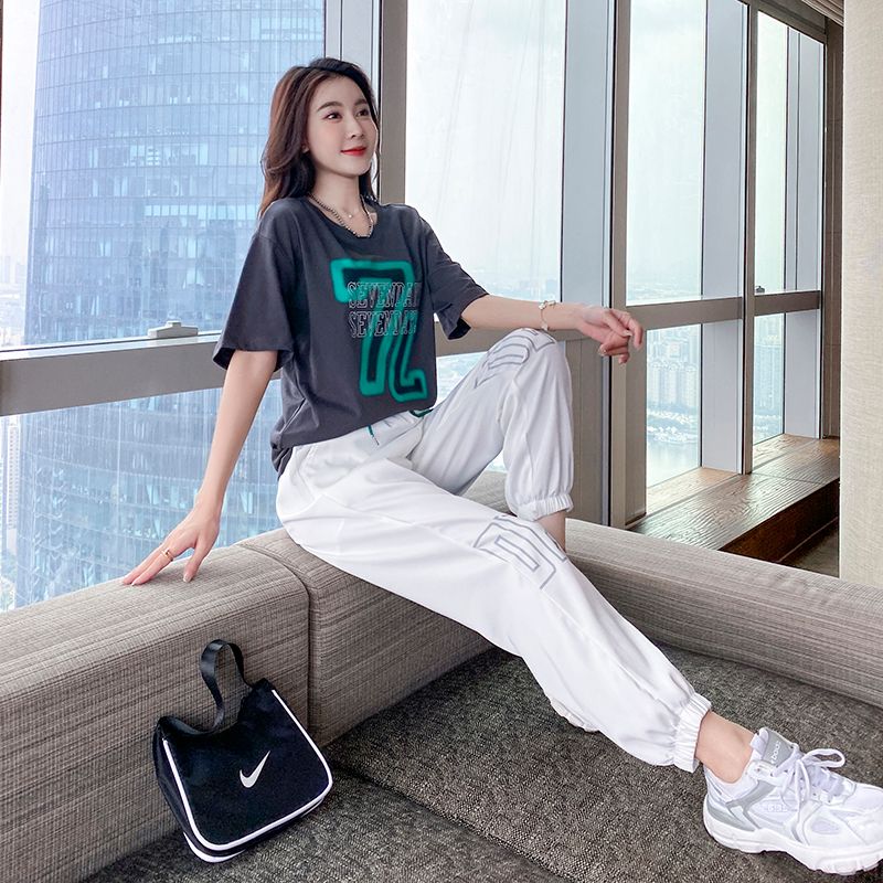 9167941.VPN 夏季新款休闲运动服套装女短袖时尚夏天女装