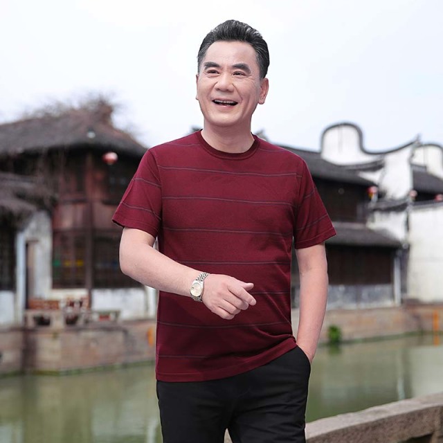 9175887.雄狮短袖T恤男士休闲圆领2023夏季新款男装上衣