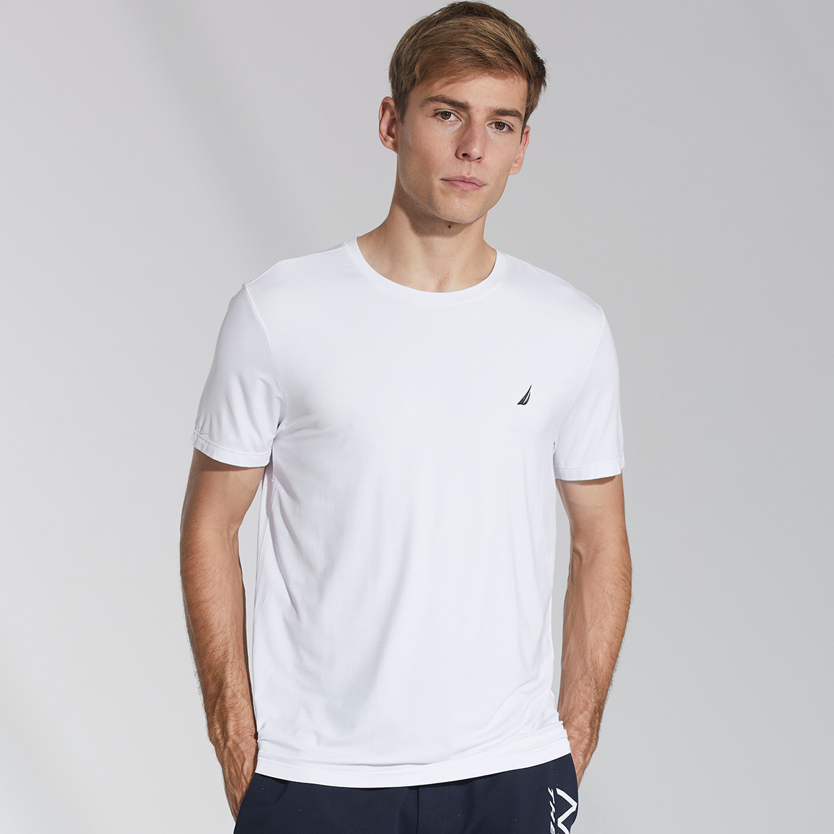 9177398.Nautica Underwear夏季莫代尔圆领半袖男士短袖男家居上衣