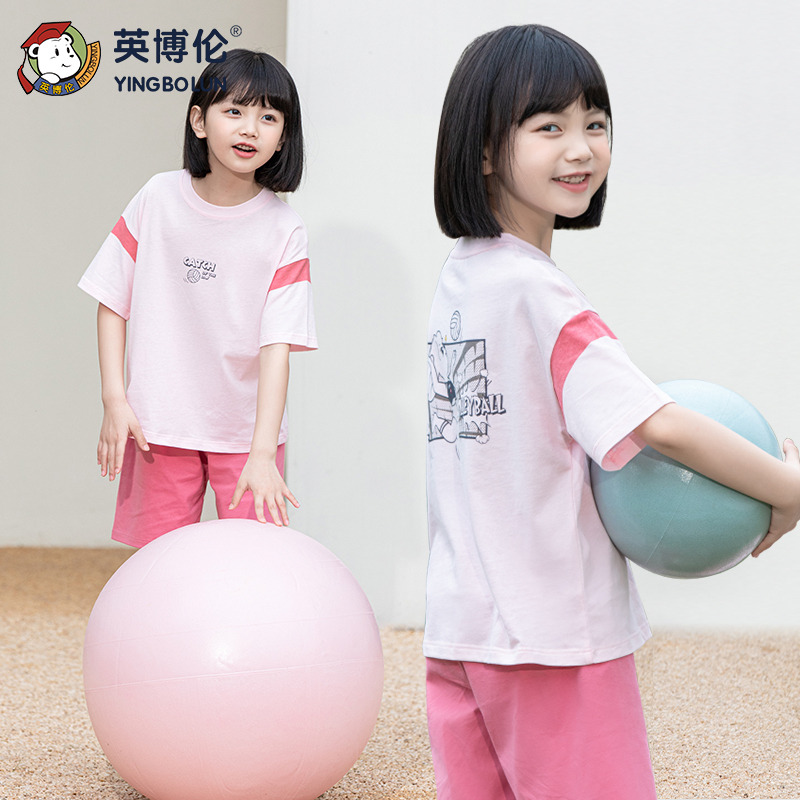 11899147.【纯棉系列】英博伦女童纯棉夏季短袖套装 59.9选2库存有限售完不补!!!