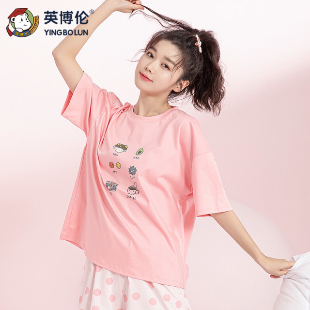 11899120.英博伦少女60S高织纯棉短袖家居服