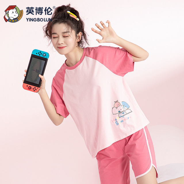 11899109.英博伦少女莱卡棉夏季短袖套装