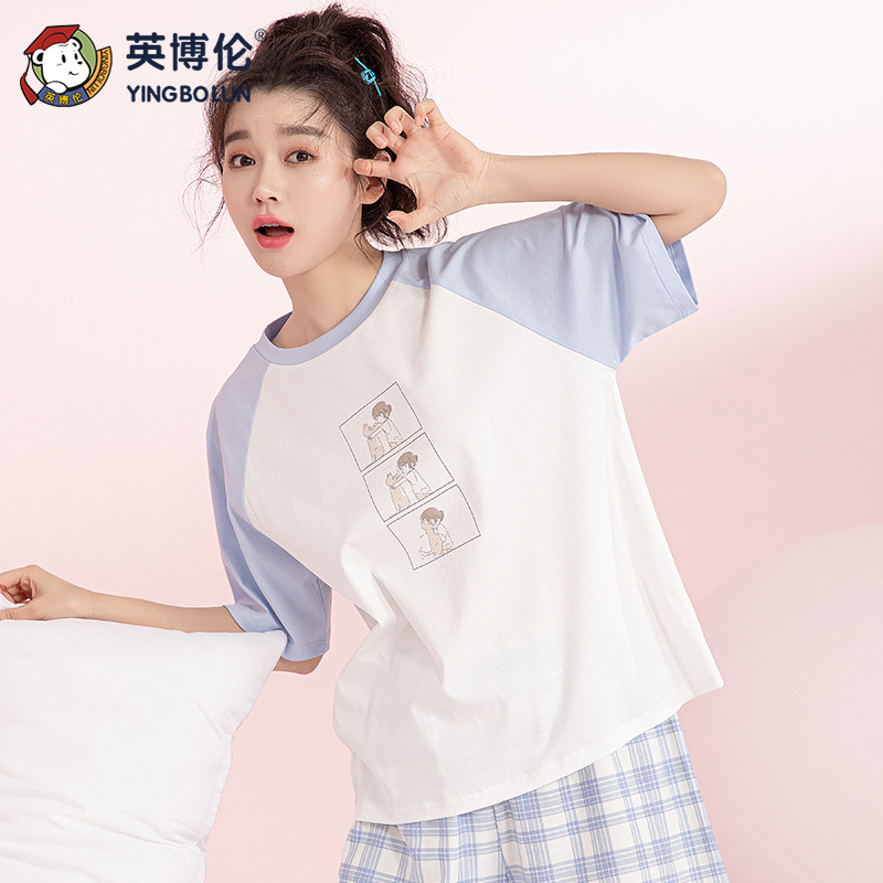 11897986.英博伦少女纯棉夏季短袖套装