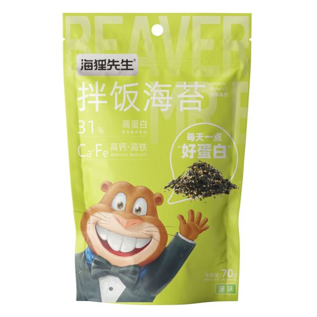 12679394.海狸先生【任选,买就送密封罐,每单限1个】饭团材料即食拌饭海苔70g*1袋