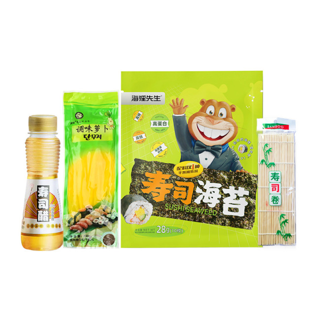 12679420.春游近郊游必备一站式购齐寿司材料海狸先生寿司海苔28g(10枚)赠送寿司材料