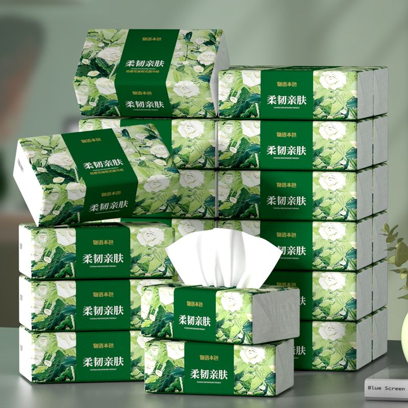 12269091.物语本色桔梗花系列大规格抽纸加大加厚5层纸巾10包/30包