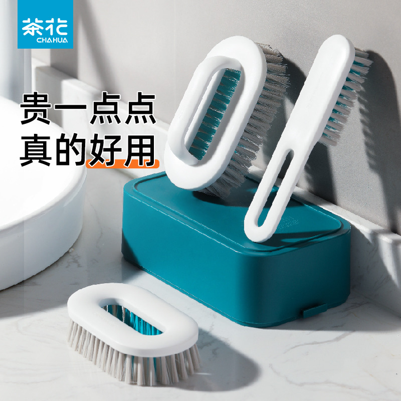 12293192.茶花【仿生刷毛 不伤衣物】鞋刷家用软毛洗衣刷洗鞋刷子专用衣服清洁硬毛刷鞋子长柄板刷