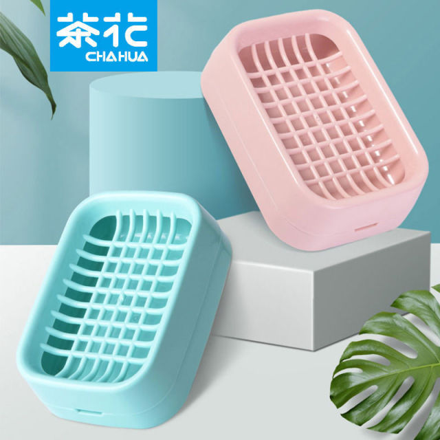12293174.茶花沥水肥皂盒家用北欧创意不带盖大号塑料简约欧式双层香皂盒