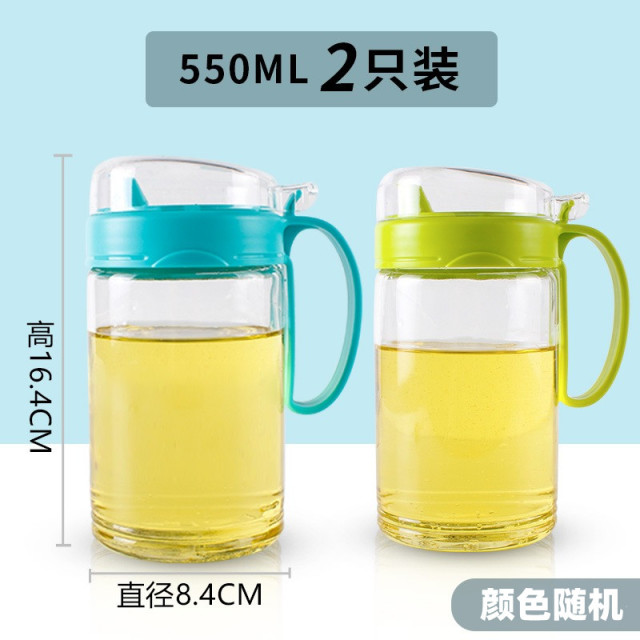 12293176.【2个装 防漏油防挂油】茶花油壶玻璃防漏油罐壶厨房不挂油油醋罐家用小酱油香油调味瓶油瓶
