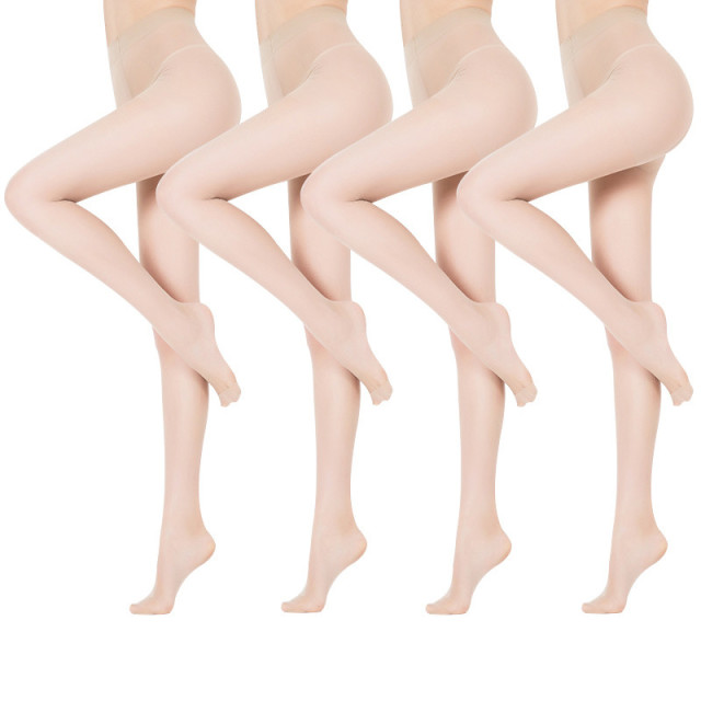 9396173.培蒙丝袜女薄款防勾丝打底袜夏季性感高透黑丝袜肉色光腿神器女士连裤袜4条装