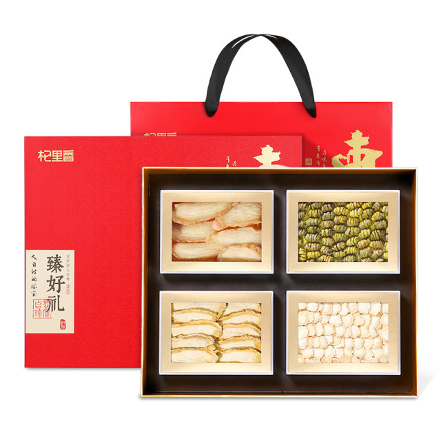 10761487.杞里香东方序四拼礼盒300g【西洋参片、铁皮石斛、当归、天麻片】