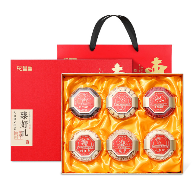 10761486.杞里香东方序六拼礼盒455g【西洋参、220粒头茬枸杞、麦冬、人参片、甘草、化橘红】