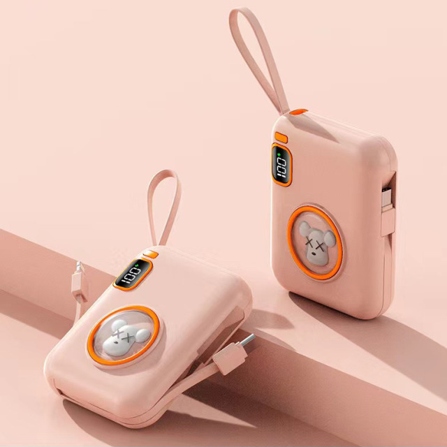 12813858.【国家3C认证可上飞机快充自带线安全稳定】精致小巧超级快充充电宝10000毫安支持type-c加PD超级快充