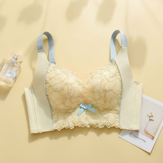 9523650.意达鸟智能温感内衣女小胸聚拢显大无痕上托收副乳防下垂蕾丝文胸