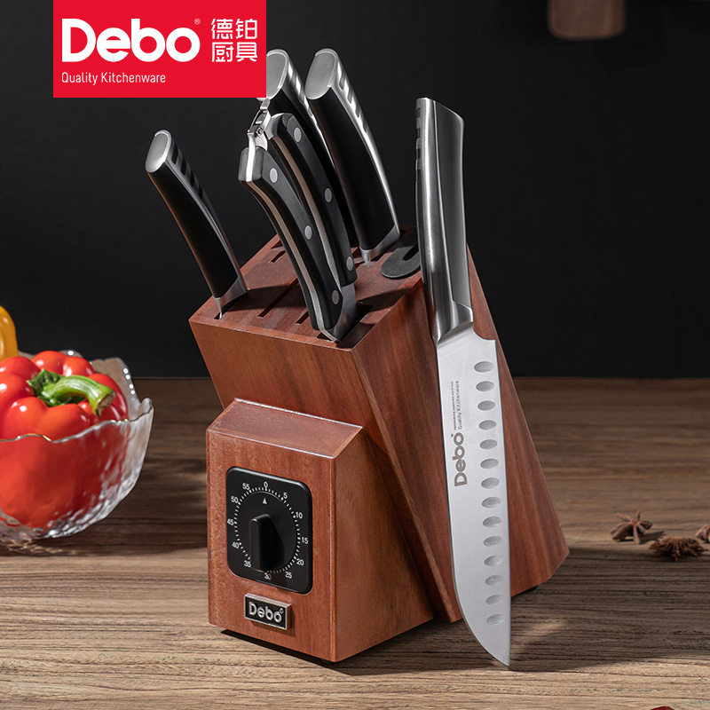 9532963.【2023新品】Debo 德铂利奥特厨房套装刀自带磨刀器菜刀家用厨师专用菜刀套装组合斩骨切片刀具套装