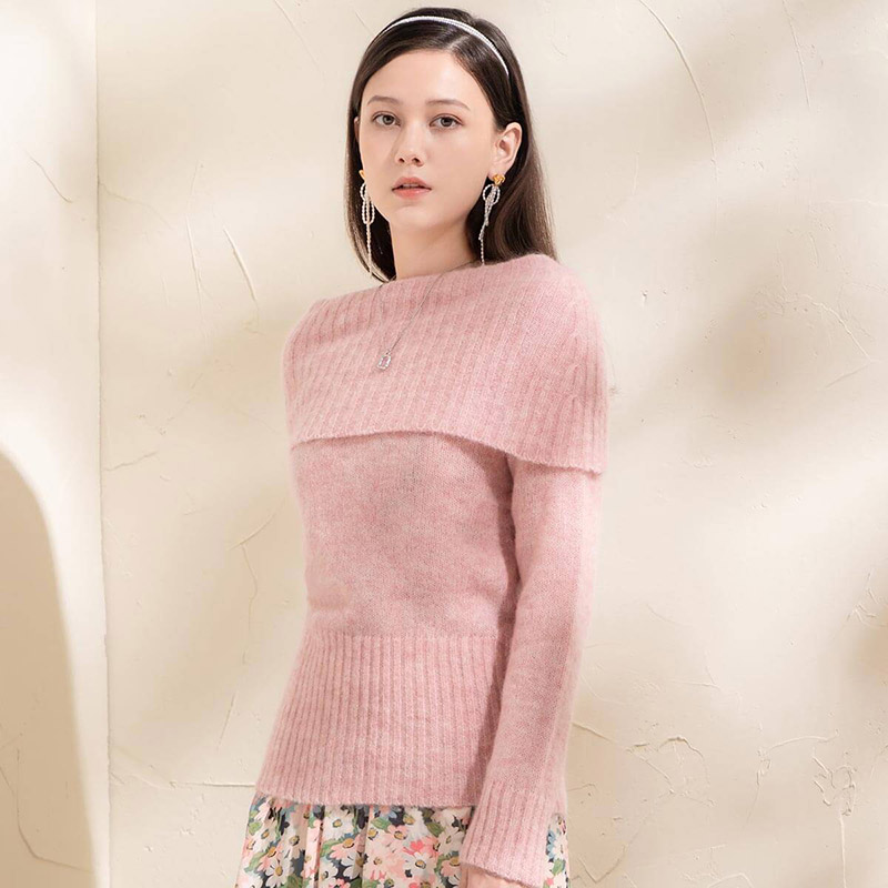 9539566.思诺芙德秋冬新款盆领宽松女士羊毛套衫